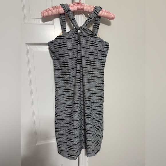 Athleta Dresses & Skirts - NWT Athleta Gray & Black Striped Halter Midi Kiki Swim Dress with Twist Back